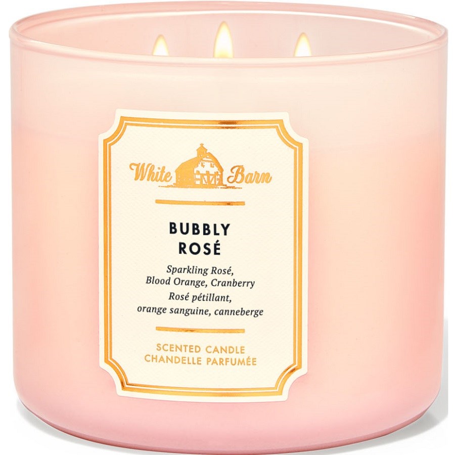 Bubbly Rose 3 Wick Scented Candle 411 g