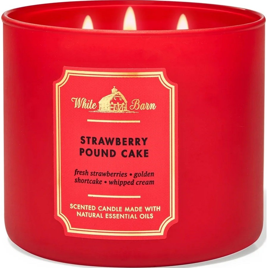 Strawberry Pound Cake 3 Wick Scented Candle 411 g