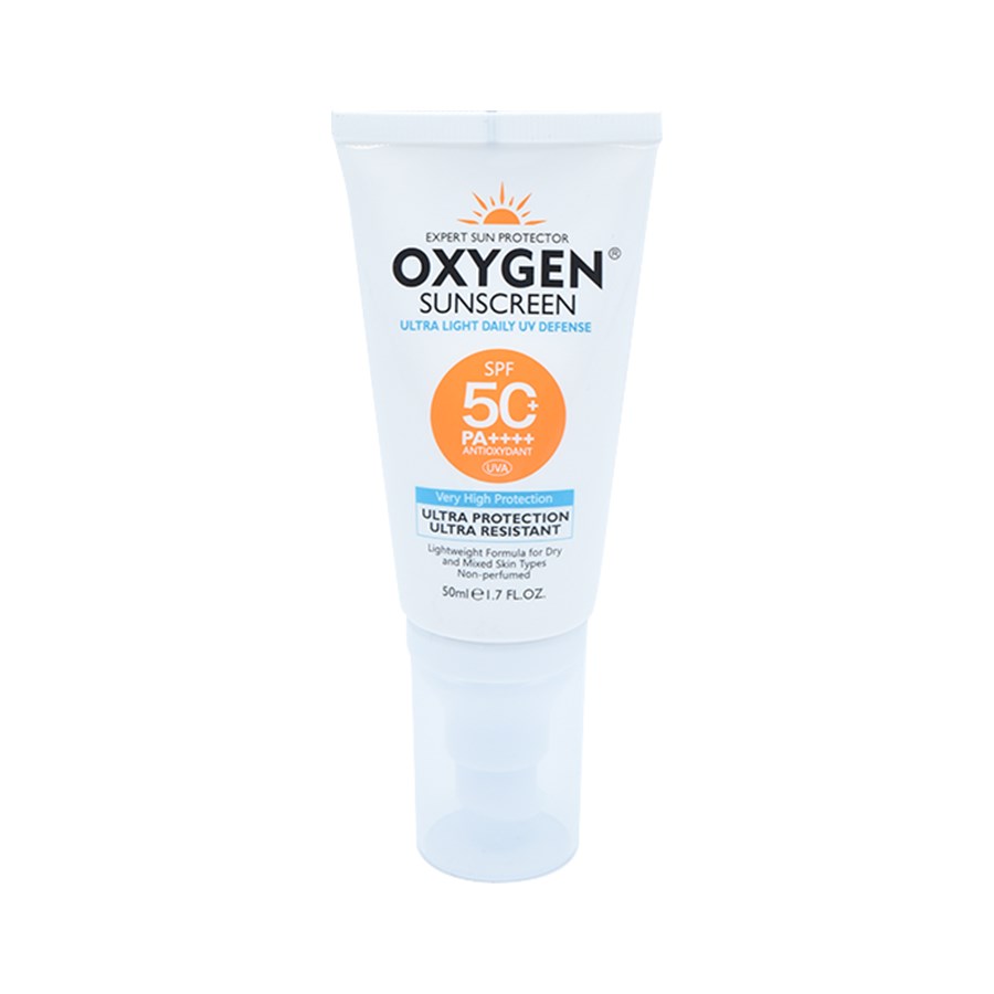 Oxygen Sunscreen Ultra Light Daily UV Defense Very High Protection SPF 50, 50 ml