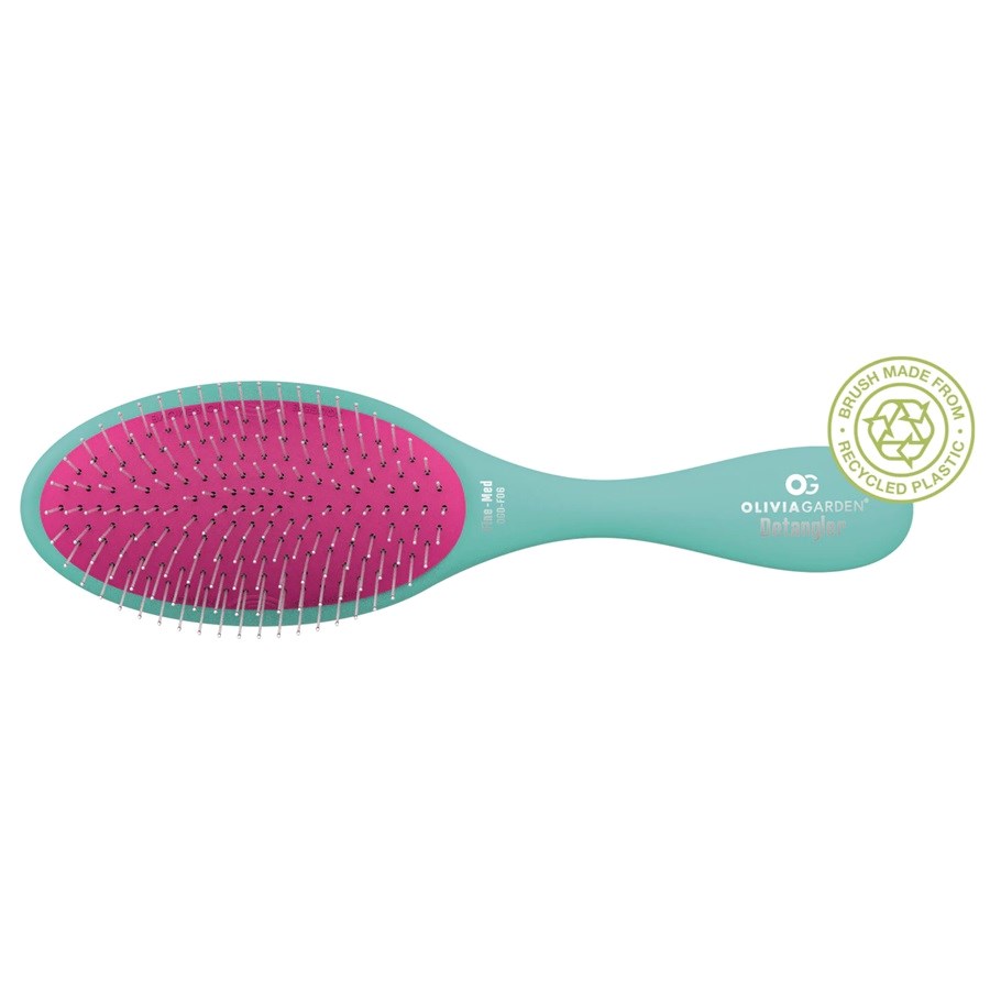 Brush Recycled Plastic Detangler Medium Thick - Turquoise