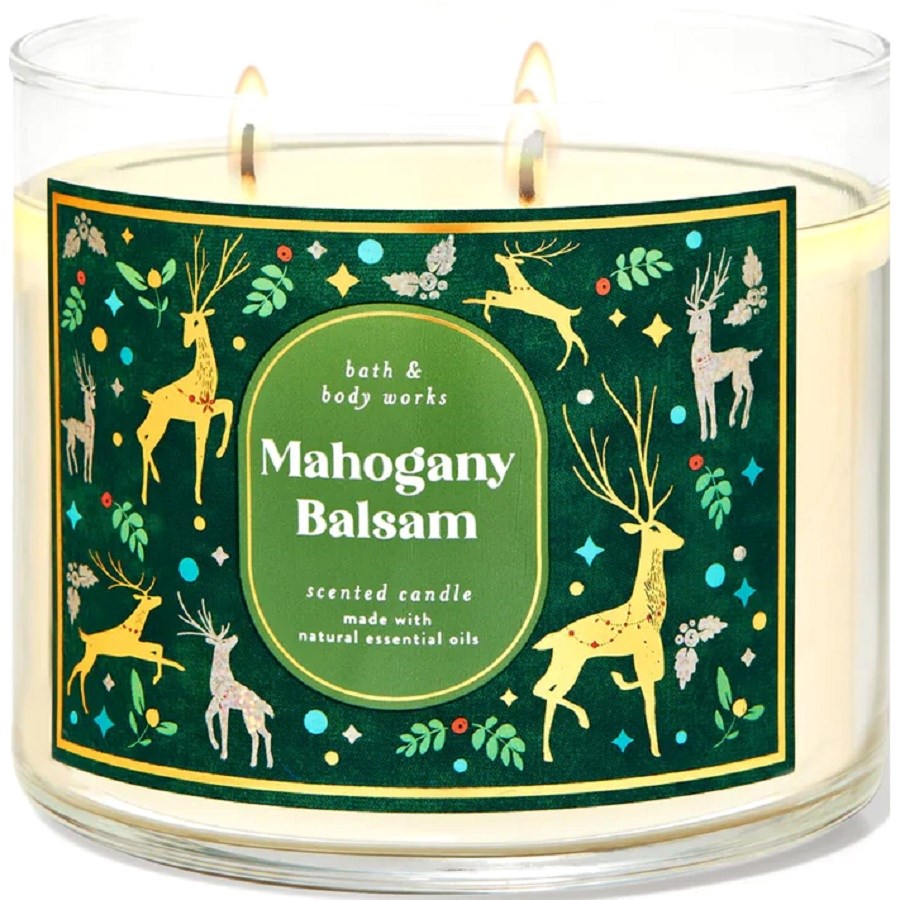 Mahogany Balsam 3 Wick Scented Candle 411 g