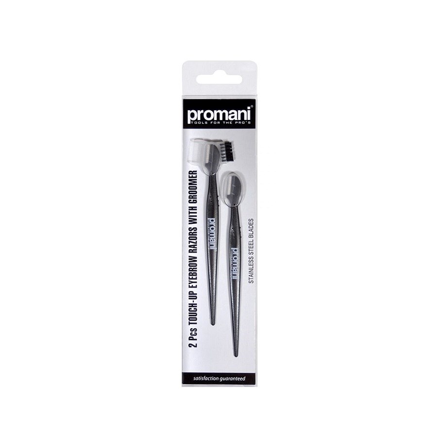 Promani 2 PCS Touch Up Eyebrow Razors With Groomer