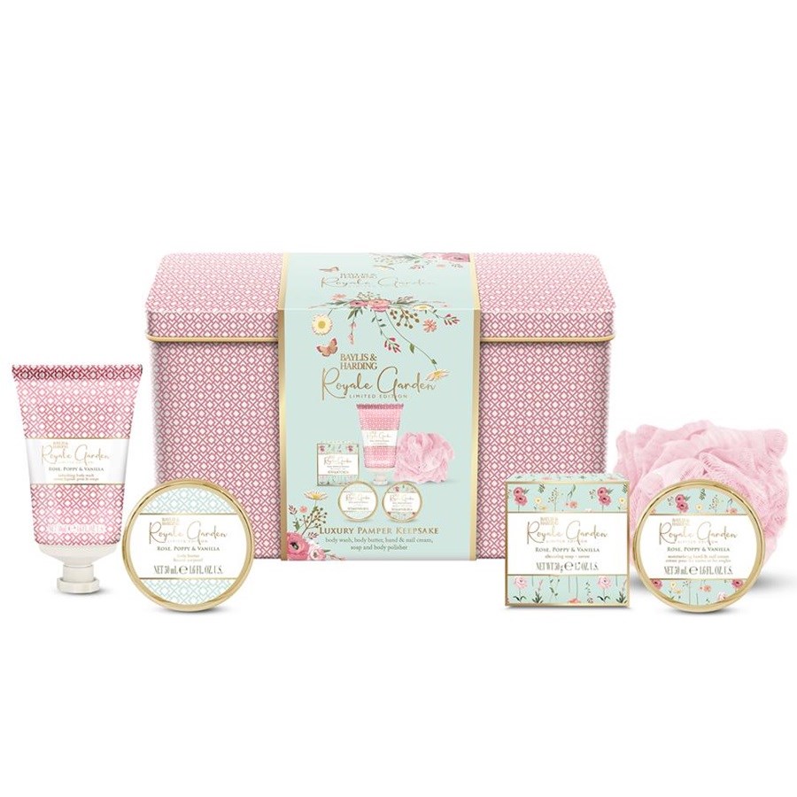 Royale Garden Rose, Poppy & Vanilla Tin Gift Set 5 PCS