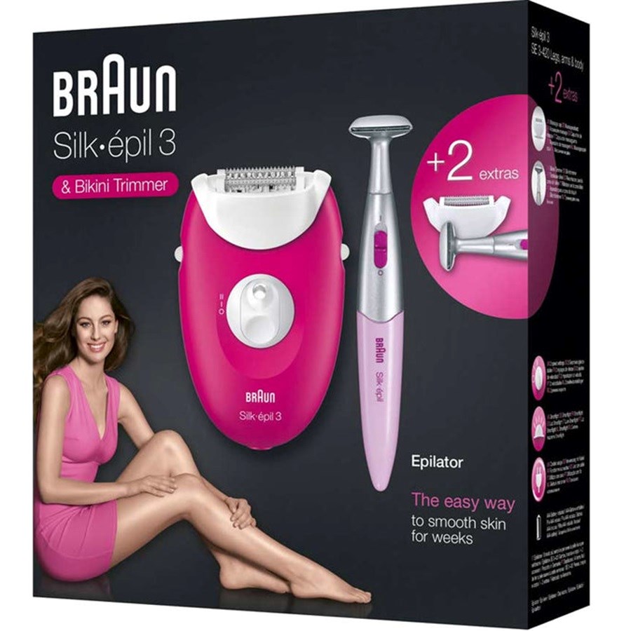 Silk Epil 3 Epilator With 2 Extras Bikini Trimmer