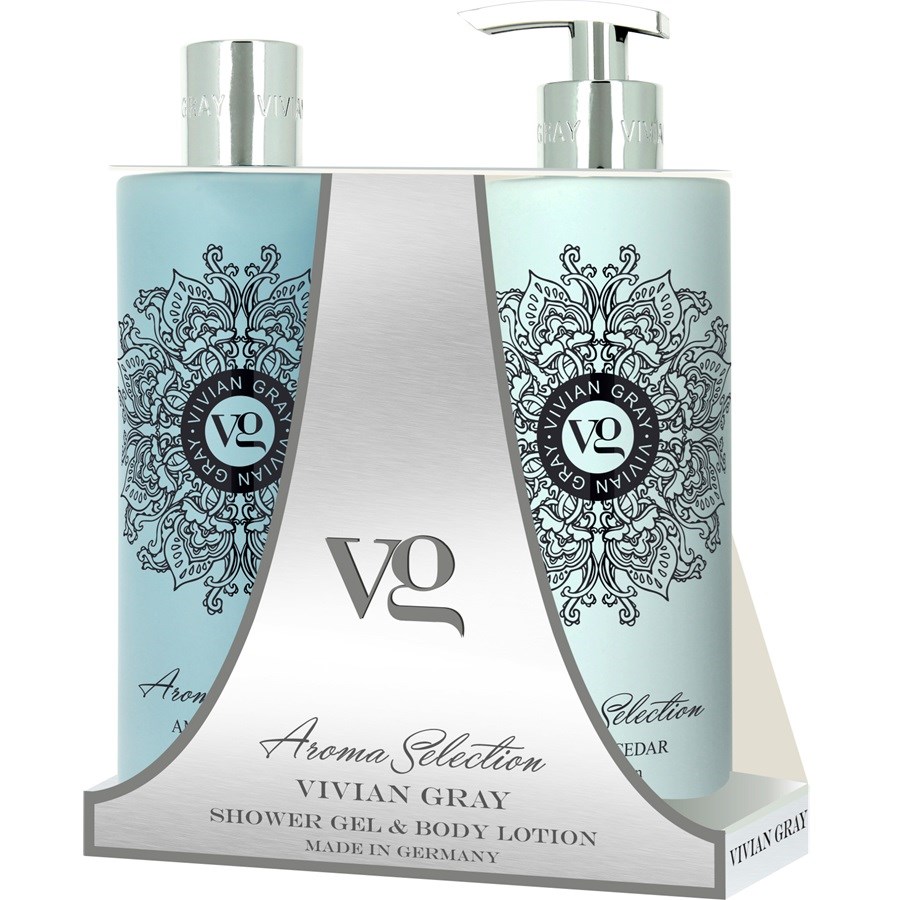 Shower Gel + Body Lotion Amber and Cedar 2 x 500 ml