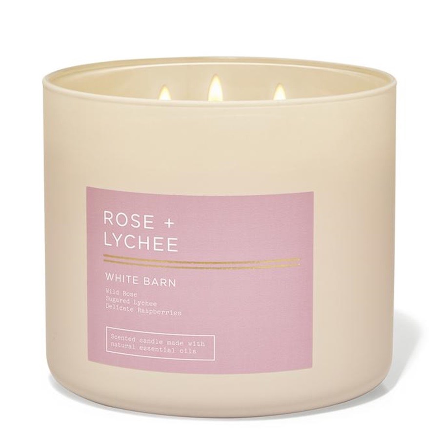 Rose & Lychee 3 Wick Candle 411 g