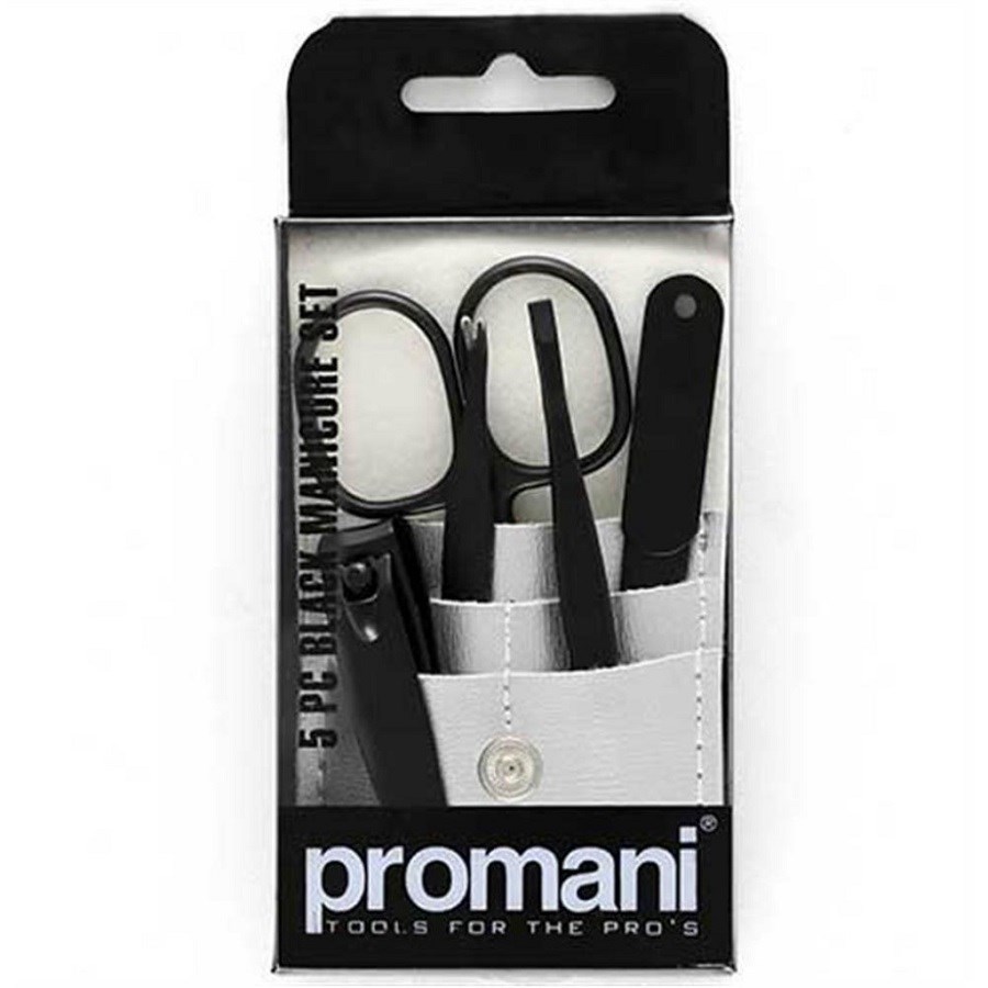 Promani 5 Pcs Black Manicure Set