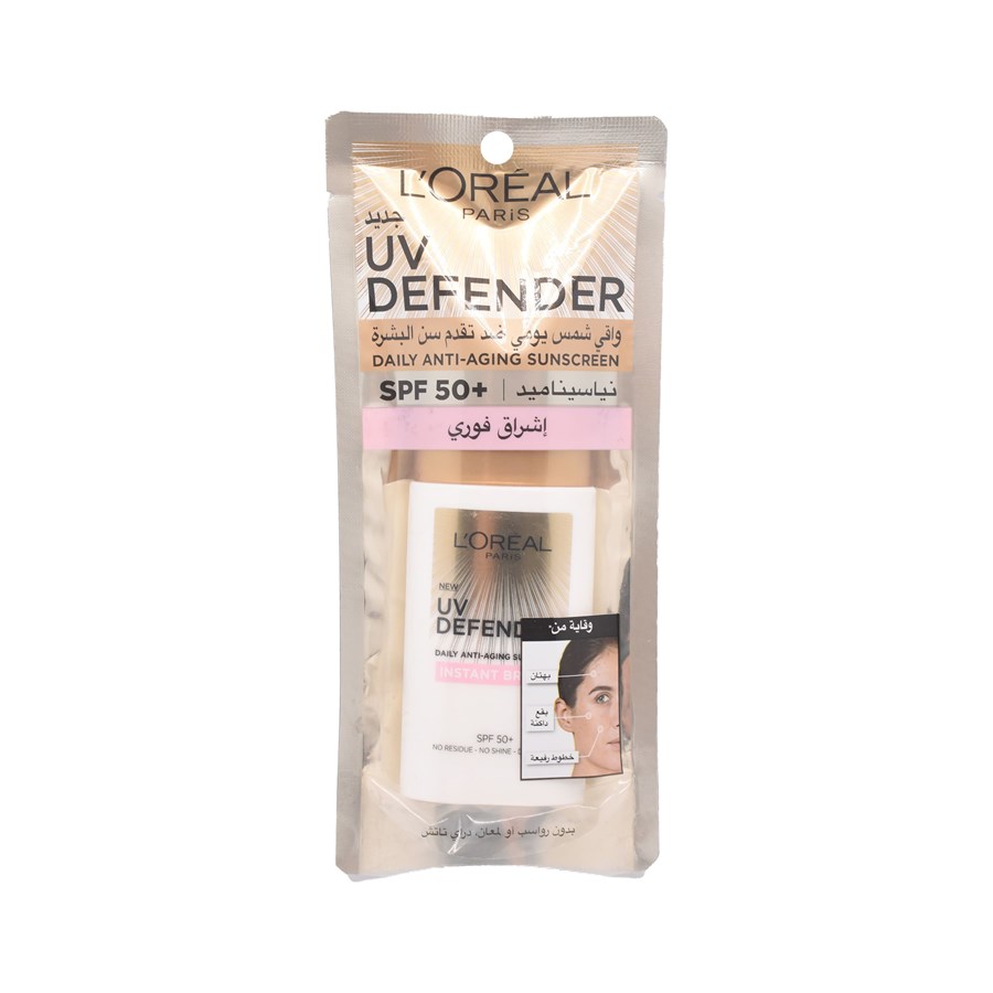 UV Defender Daily Anti Aging Sunscreen Instant Bright SPF 50, 50 ml