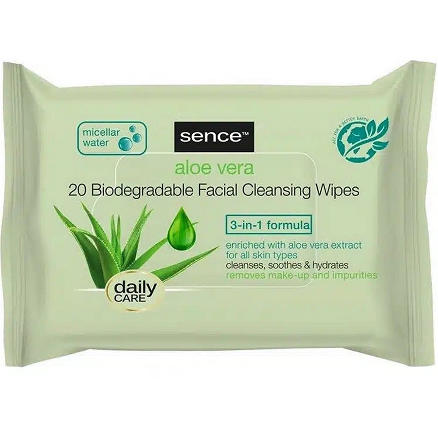 Facial Cleansing Wipes With Aloe Vera Extract 25 PCS