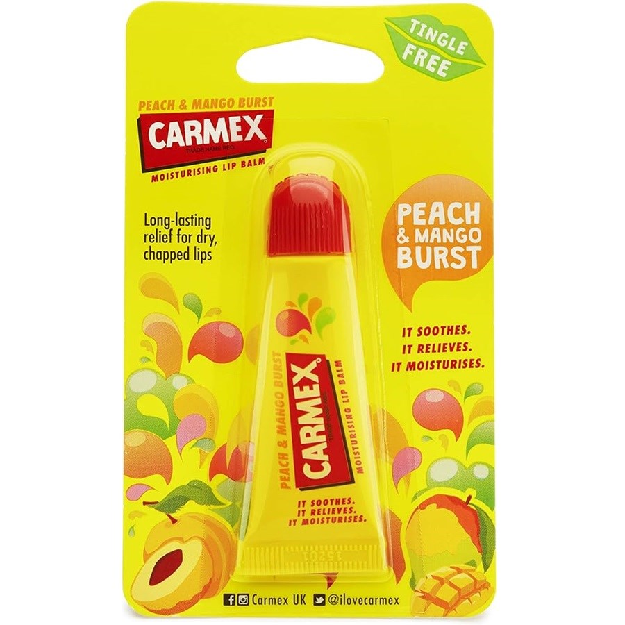 Carmex Lip Balm Peach & Mango Burst Tube 10 g