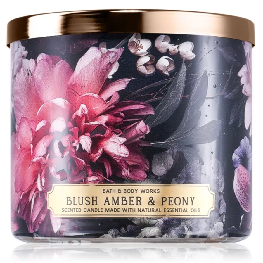 3 Wick Candle Blush Amber &Peony 411g